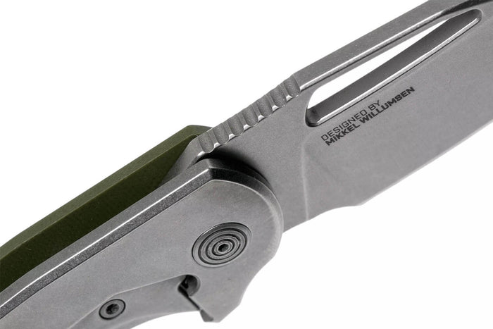 Couteau pliant SOG STOUT FLK SGSTOUTGR manche en acier inox/G10 olive 9,6cm