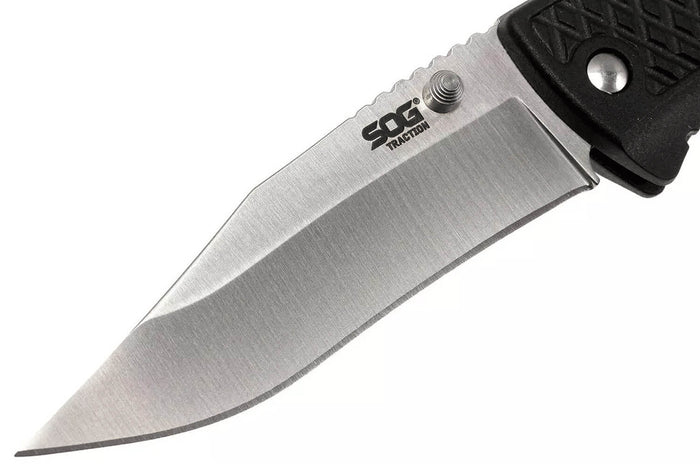 Couteau pliant SOG Traction SGTD1011 manche en nylon/fibres de verre noir antidérapant 11,4cm