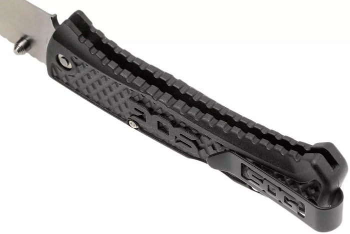 Couteau pliant SOG Traction SGTD1011 manche en nylon/fibres de verre noir antidérapant 11,4cm
