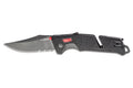 Couteau pliant SOG Trident AT SGTRIDSBKR semi-denté manche en nylon/fibres de verre 13,5cm noir/rouge