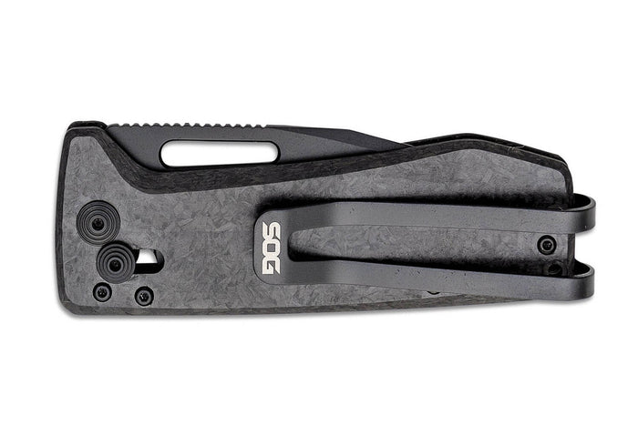 Couteau pliant SOG Ultra XR SGULTRAXRXHPBK manche en fibre de carbone noir 9,1cm