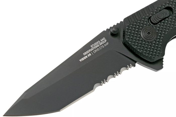 Couteau pliant SOG Vision XR SGVISION lame mixte manche en G10 11,8cm noir