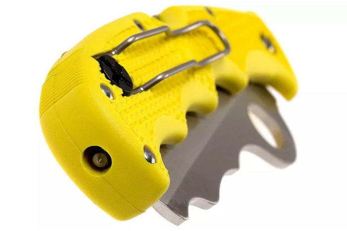 Couteau pliant Spyderco Assist C79PSYL semi-denté manche en nylon/fibre de verre jaune 12,4cm