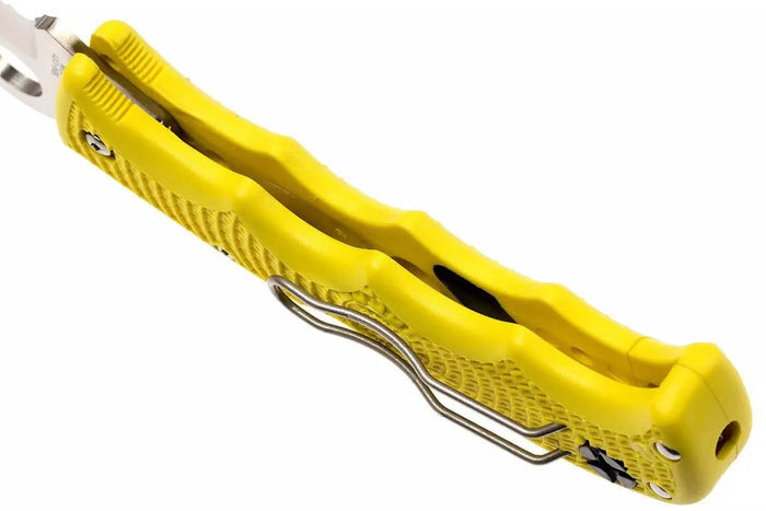 Couteau pliant Spyderco Assist C79PSYL semi-denté manche en nylon/fibre de verre jaune 12,4cm