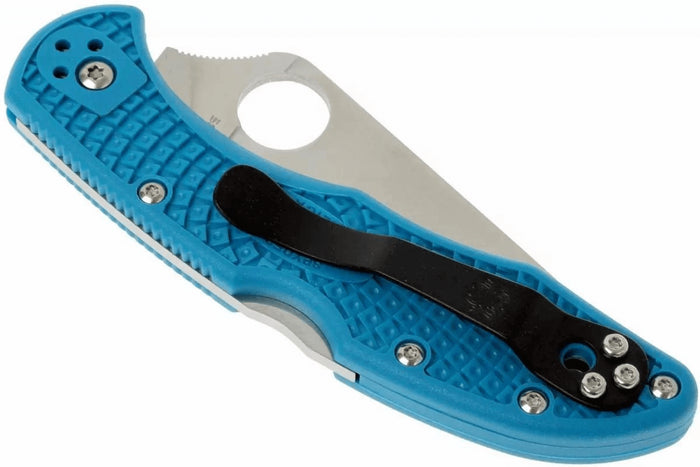 Couteau pliant Spyderco Delica 4 C11FPBL en nylon/fibre de verre bleu 10,8cm