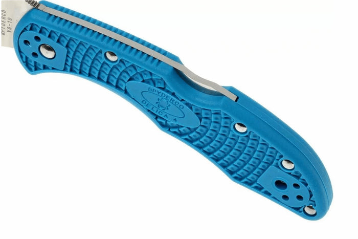 Couteau pliant Spyderco Delica 4 C11FPBL en nylon/fibre de verre bleu 10,8cm
