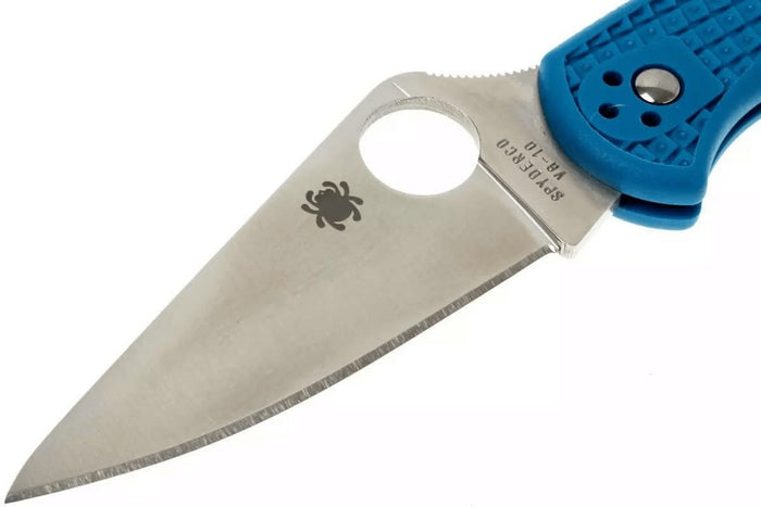 Couteau pliant Spyderco Delica 4 C11FPBL en nylon/fibre de verre bleu 10,8cm