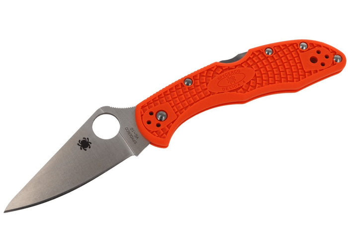 Couteau pliant Spyderco Delica 4 C11FPOR manche en nylon/fibre de verre orange 10,8cm