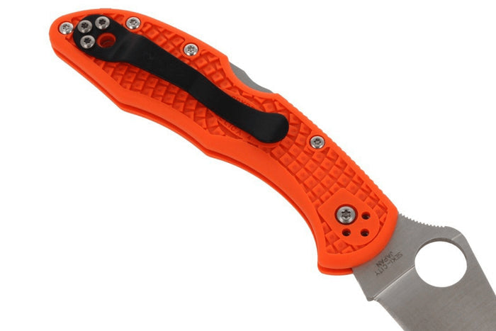 Couteau pliant Spyderco Delica 4 C11FPOR manche en nylon/fibre de verre orange 10,8cm