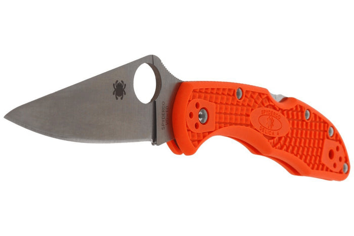 Couteau pliant Spyderco Delica 4 C11FPOR manche en nylon/fibre de verre orange 10,8cm