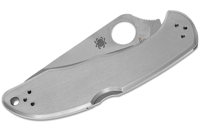 Couteau pliant Spyderco Delica 4 C11PS lame semi-dentée manche inox 10,7cm