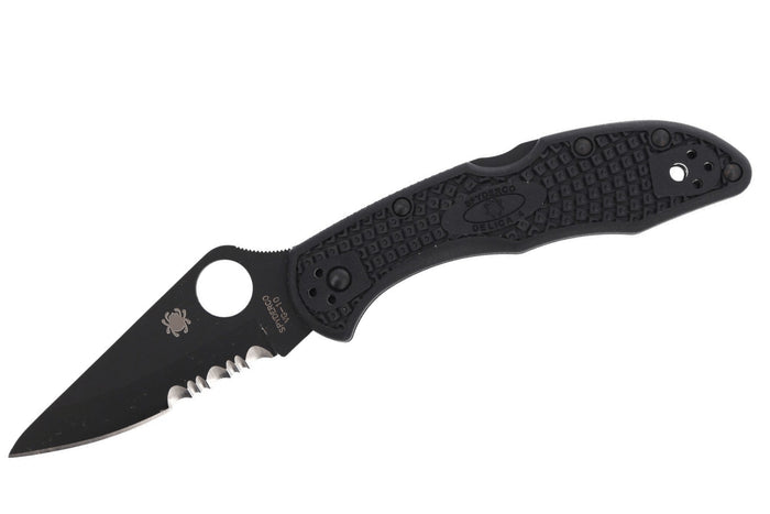Couteau pliant Spyderco Delica 4 C11PSBBK semi denté manche nylon/fibre de verre noir 10,8cm