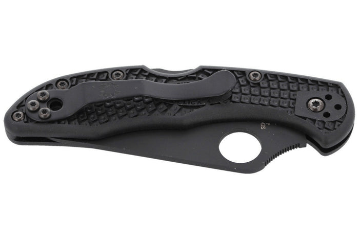 Couteau pliant Spyderco Delica 4 C11PSBBK semi denté manche nylon/fibre de verre noir 10,8cm