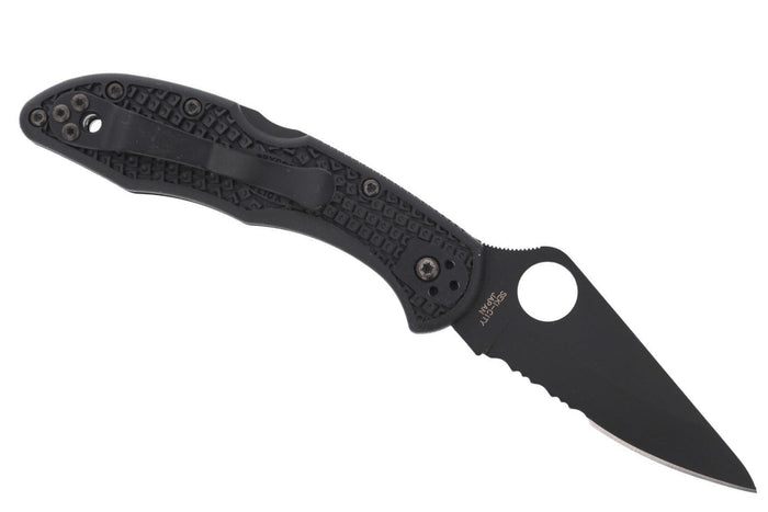 Couteau pliant Spyderco Delica 4 C11PSBBK semi denté manche nylon/fibre de verre noir 10,8cm