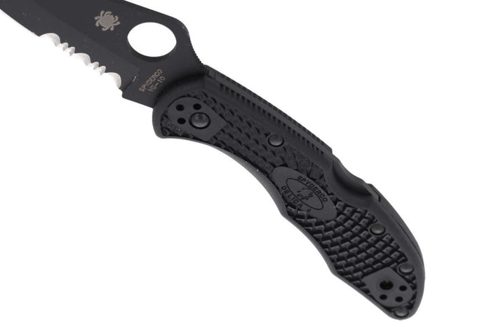Couteau pliant Spyderco Delica 4 C11PSBBK semi denté manche nylon/fibre de verre noir 10,8cm