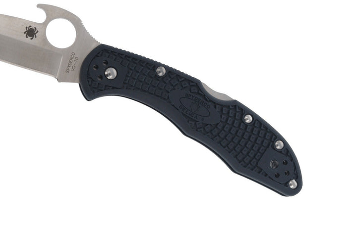 Couteau pliant Spyderco Delica 4 Wave C11PGYW manche fibre de verre noir 10,8cm