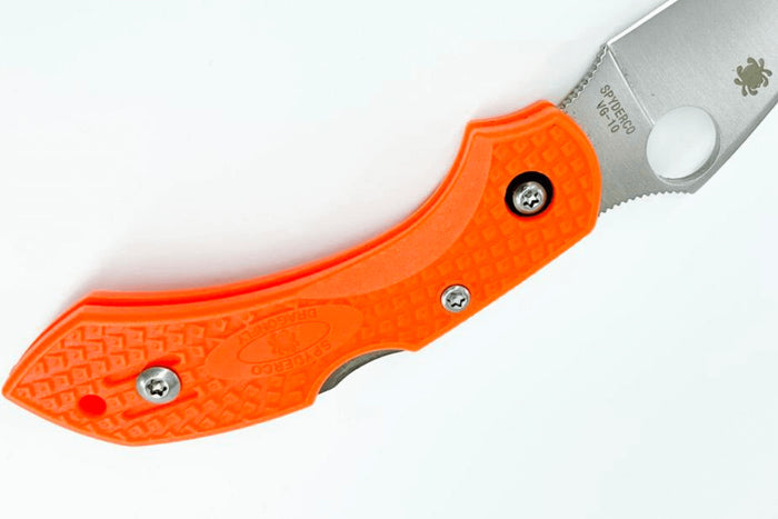 Couteau pliant Spyderco DragonFly 2 C28POR2 manche en nylon/fibre de verre orange 8,5cm