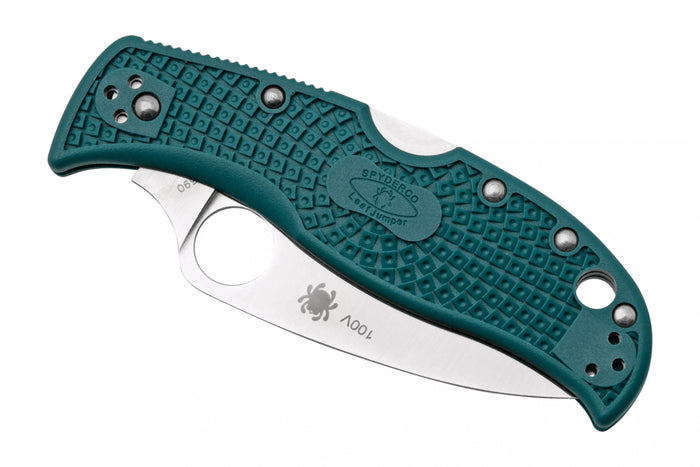Couteau pliant Spyderco LeafJumper C262SBLK390 lame dentée manche nylon / fibre de verre bleu 11,3cm