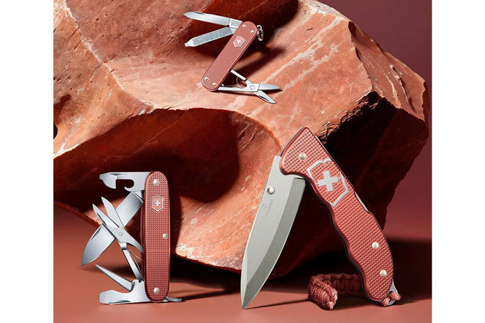 Couteau pliant Victorinox Evoke Alox 0.9415.L25 Édition Limitée 2025 manche alox stone rouge 13,6cm