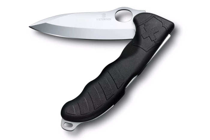 Couteau pliant Victorinox Hunter Pro M One Hand manche polyamide noir 13,6cm + étui toile kaki