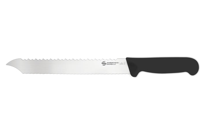 Couteau pour aliments surgelés professionnel Ambrogio Sanelli Supra denté noir 26cm