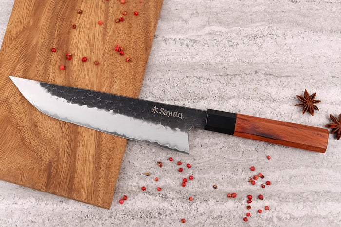 Couteau sakimaru Sayuto Séquoia San Mai martelé 20cm