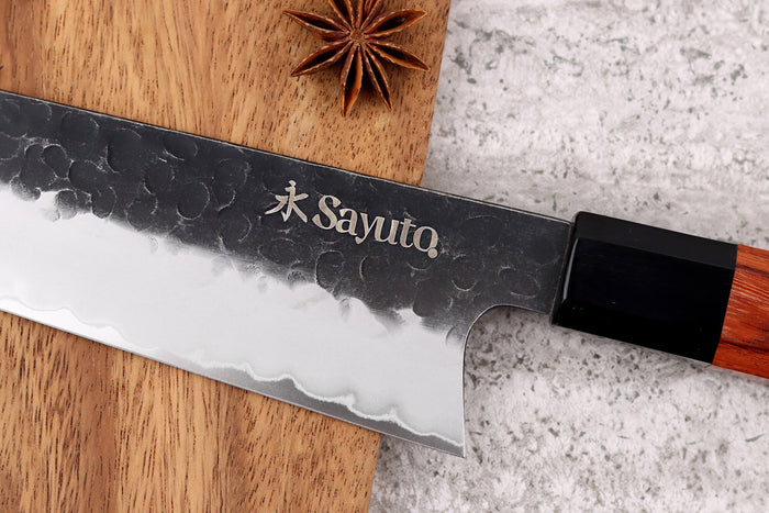 Couteau sakimaru Sayuto Séquoia San Mai martelé 20cm