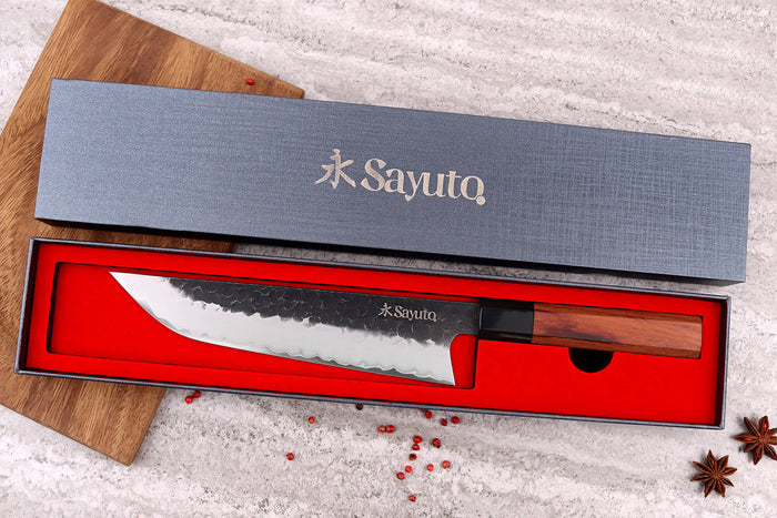Couteau sakimaru Sayuto Séquoia San Mai martelé 20cm