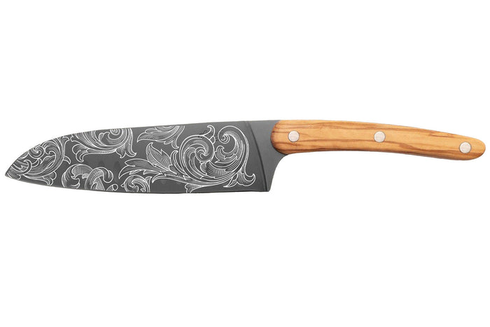 Couteau sankai Deejo Floréal 17cm manche en bois d'olivier