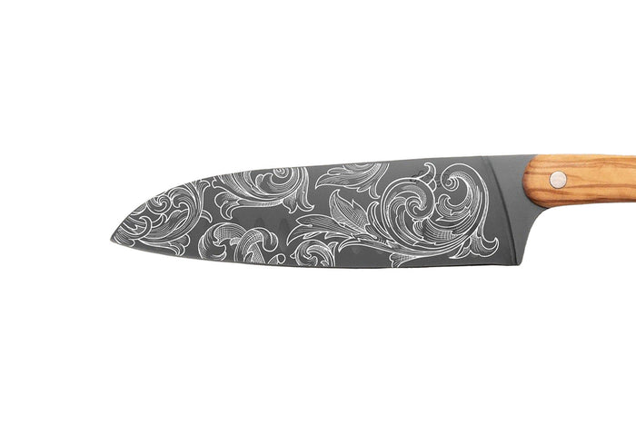 Couteau sankai Deejo Floréal 17cm manche en bois d'olivier