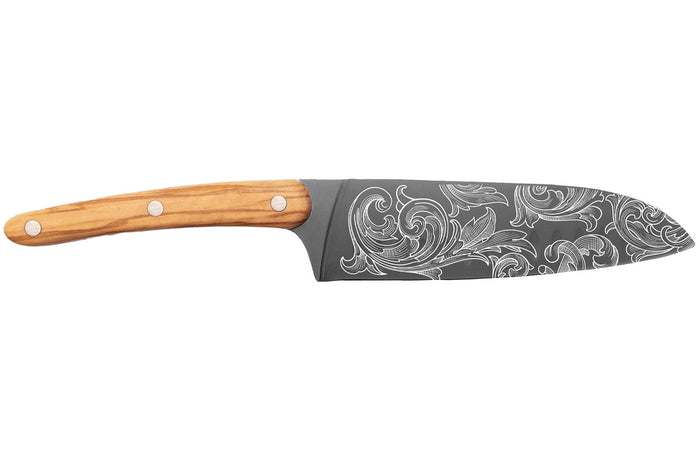 Couteau sankai Deejo Floréal 17cm manche en bois d'olivier