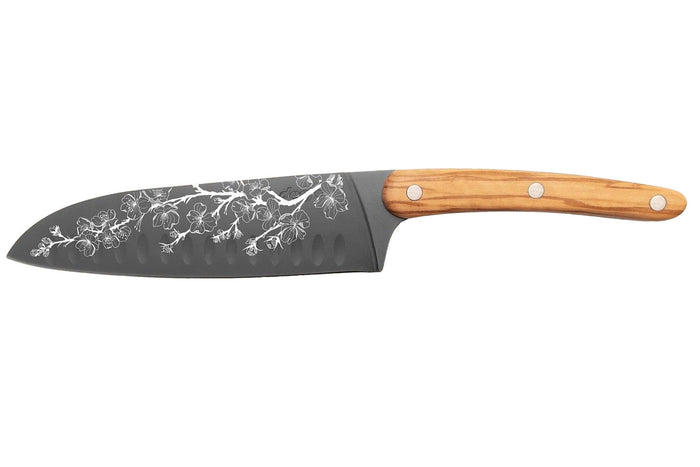 Couteau sankai Deejo Sakura 17cm manche en bois d'olivier