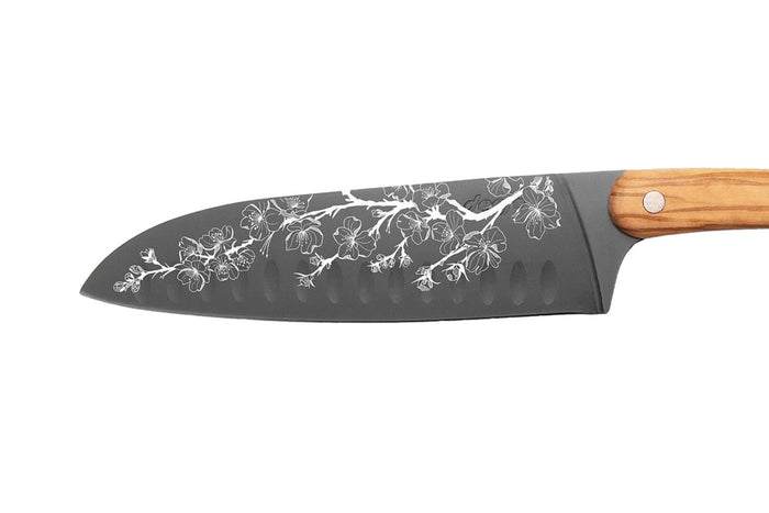 Couteau sankai Deejo Sakura 17cm manche en bois d'olivier