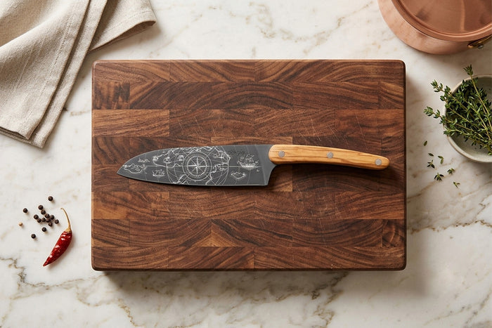 Couteau sankai Deejo Saporem Mundi 17cm manche en bois d'olivier
