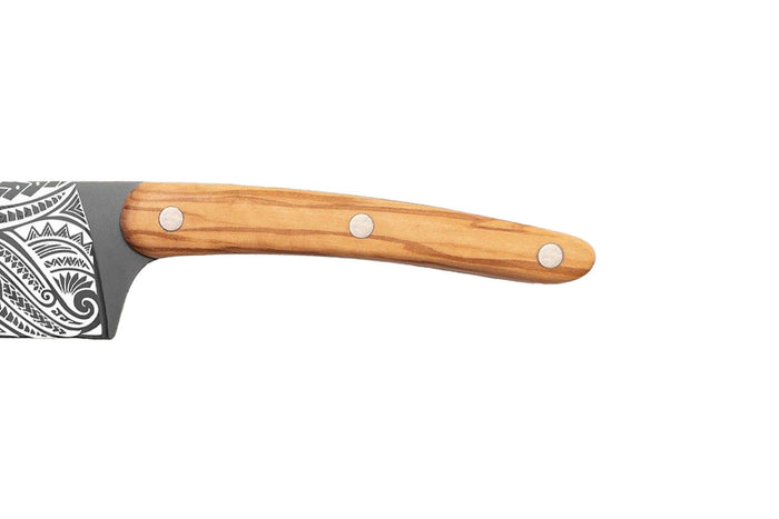 Couteau sankai Deejo Triskell 17cm manche en bois d'olivier