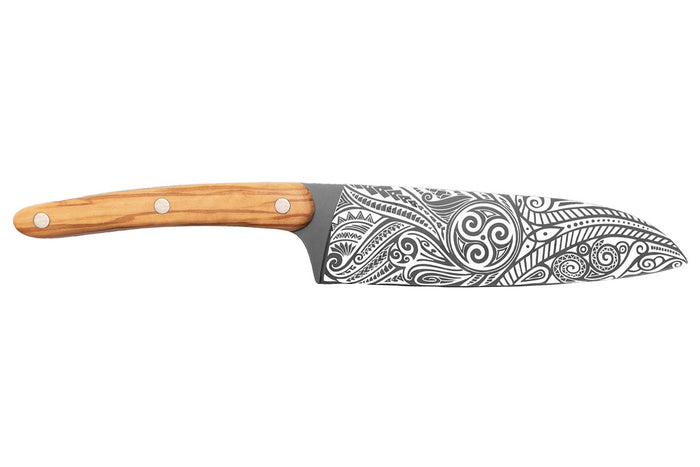 Couteau sankai Deejo Triskell 17cm manche en bois d'olivier