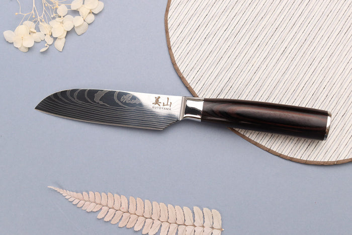 Couteau santoku 12cm Kutoyama Black Pakka