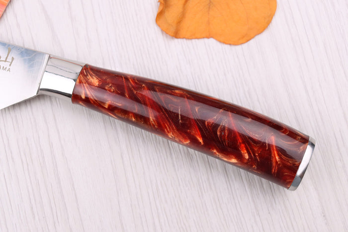 Couteau santoku 12cm Kutoyama Red Flame