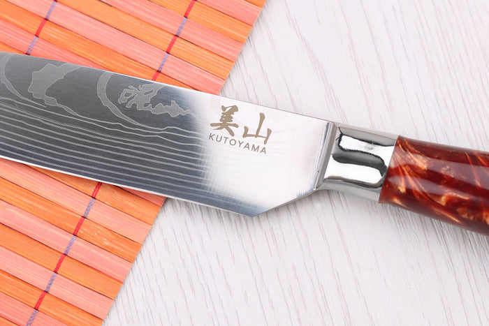 Couteau santoku 12cm Kutoyama Red Flame