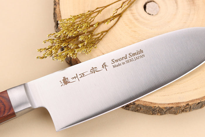 Couteau santoku 15cm japonais Satake Cutlery Brown Pakkawood