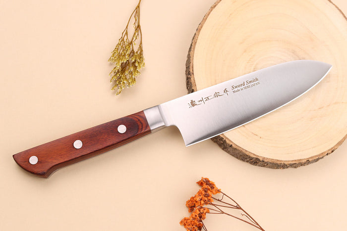 Couteau santoku 15cm japonais Satake Cutlery Brown Pakkawood