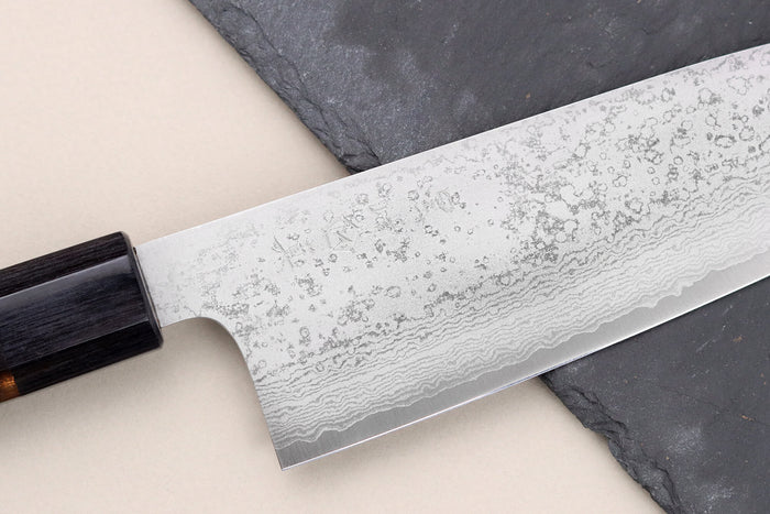 Couteau santoku 16,5cm japonais artisanal Makoto Kurosaki VG7 Damas