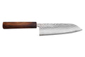 Couteau santoku 16,5cm japonais artisanal Masutani martelé manche en chêne