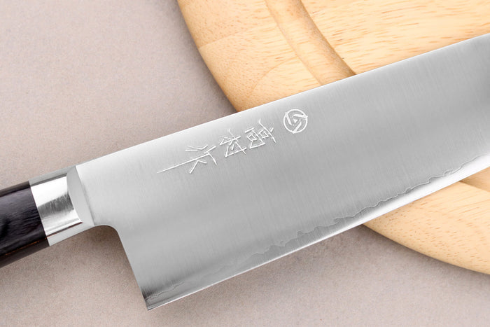 Couteau santoku 16,5cm japonais artisanal Takamura VG10 Poli