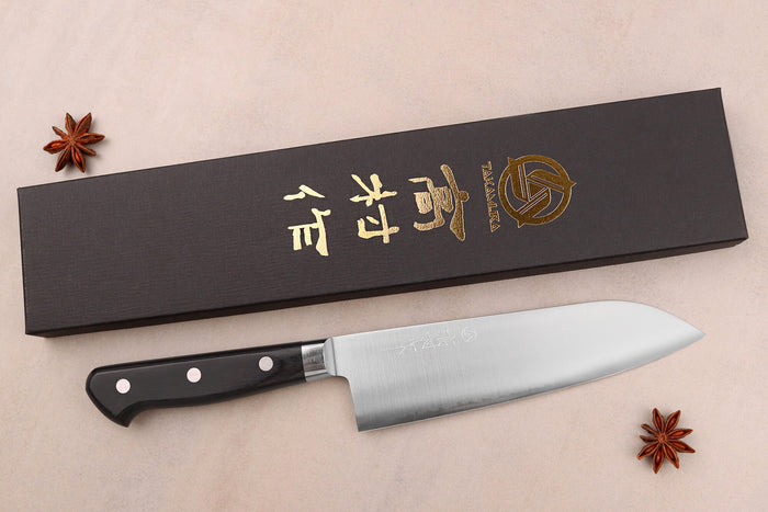 Couteau santoku 16,5cm japonais artisanal Takamura VG10 Poli