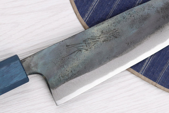 Couteau santoku 16,5cm japonais artisanal Yoshihiro Rugged Black