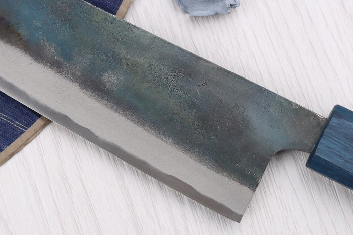 Couteau santoku 16,5cm japonais artisanal Yoshihiro Rugged Black