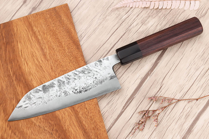 Couteau santoku 16,5cm japonais artisanal Yoshimune par Kawamura WS2 poli
