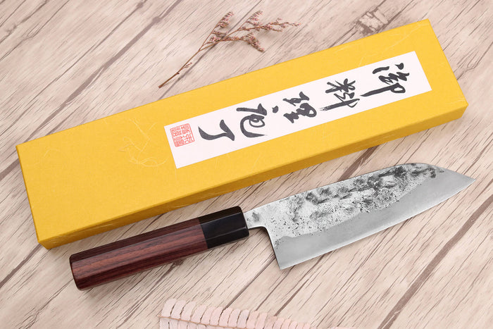 Couteau santoku 16,5cm japonais artisanal Yoshimune par Kawamura WS2 poli