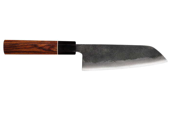 Couteau santoku 16,5cm japonais artisanal Yuzo Black Nashiji
